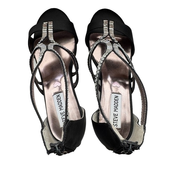 Steve Madden Black Heels with Accents Big Girls Size 4.5 - Picture 12 of 14